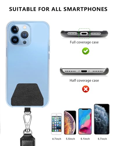 SHANSHUI Phone Lanyard, 2 Pack Phone Lanyard Strap 4X Durable Tether Tab Universal Nylon Phone Neck Phone Strap Crossbody Lanyard for Cell Phone Fit All Smartphones