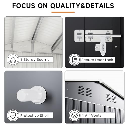 Polar Aurora PSS0812BT 8 X 12 Ft Outdoor Storage Shed thumb #2