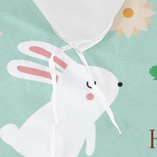 Parure de lit simple housse de couette lapin blanc avec 2 taies d'oreiller 3 pièces - 8
