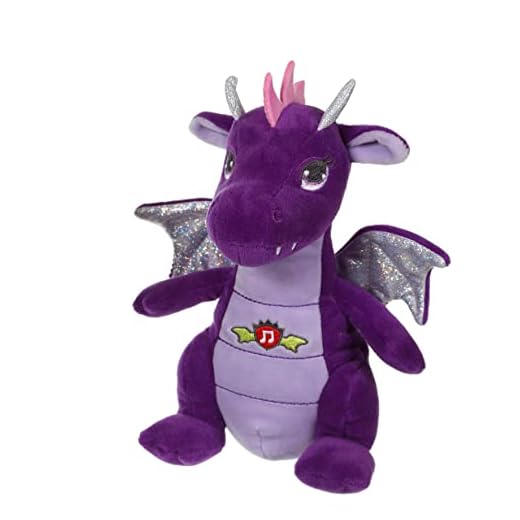 Gipsy Toys - dragón sonoro 20 cm Morado - Peluche para niños - Disponible en 6 Colores Diferentes - 071612