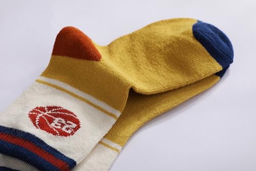 Image of Colourful Socks for Kids, Crew length, Soft Pure Cotton, Lightweight & Breathable, 1 to 9 Years, Pack of 5, Designer socks