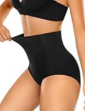 Niwicee Pancera Contenitiva Donna Pancia Piatta Guaina Contenitiva a Vita Alta Mutanda Contenitiva Pancia Comodo Traspirante Intimo Modellante Senza Cuciture Pancera Post Parto (Nero, M)