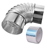 ABOOFAN Chiminea Flue Extension Stainless Steel Stove Chimney Pipe Flexible Exhaust Hose for Outdoor Camping