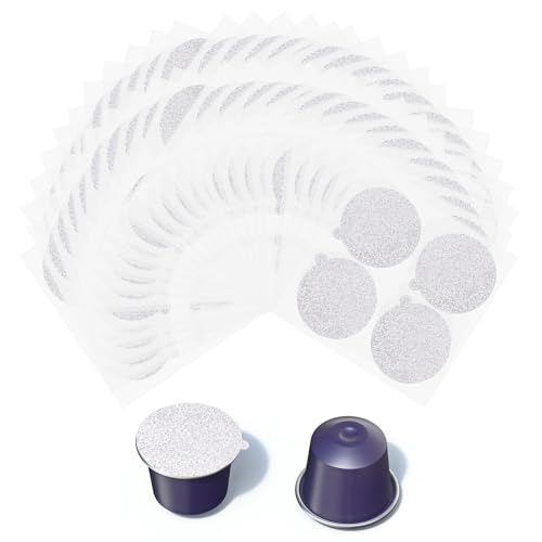 200pcs 37mm Aluminum Espresso Coffee Capsules Foil Seals Lids Stickers for Reusable Nespresso Pods, Compatible with Nespresso Original Machines (No Capsule Cup, Style 2)
