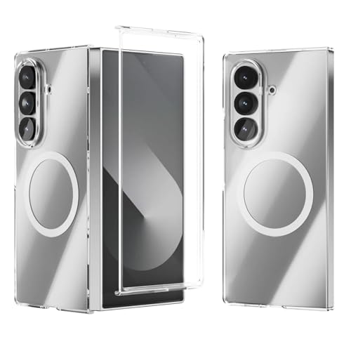 Image of Ultra Hybrid Clear Case Compatible with Samsung Galaxy Z Fold 5 | Magnetic Wireless Charging | 360 Hinge Protection | Anti-Yellow 3 Layer | Shockproof Drop Protection Cover - Transparent