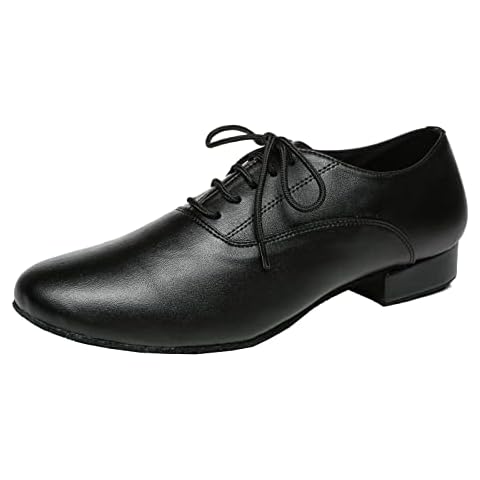 MINITOO Black Ballroom Dance Shoes for Men Cover