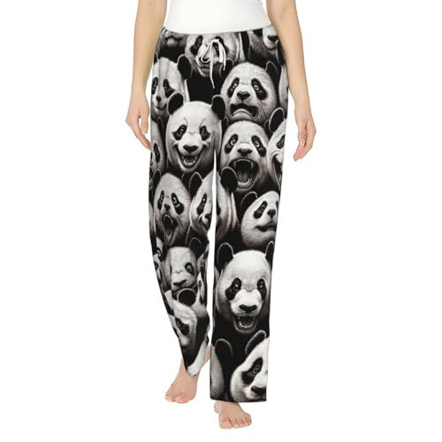 Pantalon pyjama polaire panda femme doux et confortable pour l'hiver
