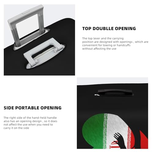 Travel Luggage Cover Iran Iranian Flag Heart Fashion Washable Baggage Suitcase Protector Fit For Luggage Medium4