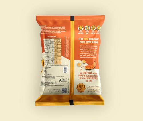 Image of Nourish Organics Tangy Taco Protein Puffs | 12g Plant Protein per Pack | Baked, Not Fried | Made with Chickpea, Brown Rice & Maize | No Maida, No Palm Oil | Gluten-Free Snack with Bold Taco Flavour | 60g (Pack of 4)