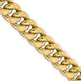 The Black Bow Men's 15mm 14k Yellow Gold Hollow Cuban Curb Chain Necklace, 26 Inch