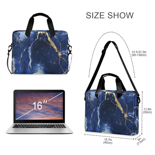 Bolsa case portátil para laptop 15.6 pulgadas azul mármol miniatura 5