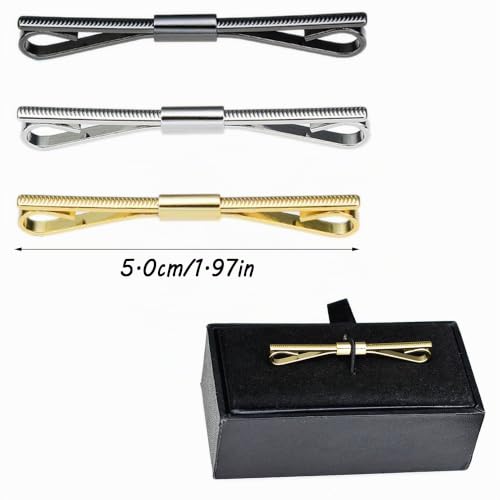 LONGHAO 3 pcs Cravate Collier Pin,Chemise De épingles à Cravate,Cravate Collier Bar Pin,épingle de Cravate Chemise,épingles à Cravate pour Homme,Pour Hommes Chemise,Business Quotidien Cadeau – vue 2