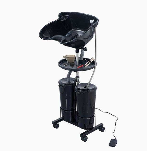 Mobiles Waschbecken Friseur, Mobiles Haarwaschbecken mit Elektrischer Pumpe | Höhenverstellbar (1.04-1.4m), mit Elektrischer Pumpe, für Schönheitssalons, Spas, Friseurläden