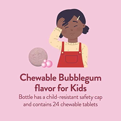 Healthy Living Children's Pain Reliever & Fever Reducer Acetaminophen Chewable Tablets, Bubblegum, 48 Count #TOP2