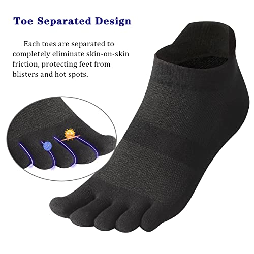 Meaiguo Men's Toe Socks Cotton Five Finger Socks Athletic Toe Socks for Running2