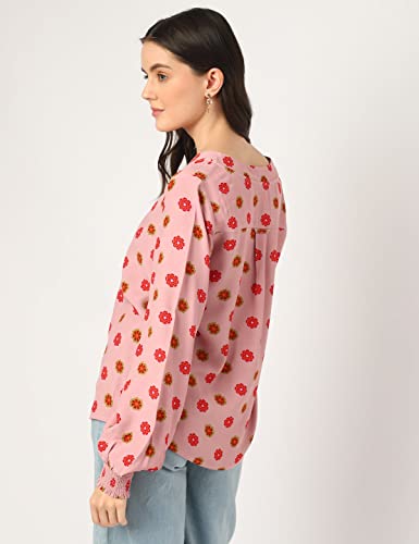 Image of Marks & Spencer Womens Floral Viscose V-Neck Regular Fit Top