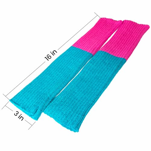 Image of Women Juniors Knitted Leg Warmers 16 inch Neon Colors Dance Halloween Accessory | 80s Party,Yoga Sports Fitness,Warm and Cozy,One Size Fits Most