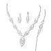 Topwholesalejewel Bridal Jewelry Set Silver Crystal Rhinestone Necklace Earring For Wedding