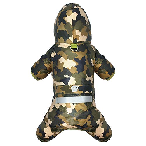 Kuntrona Dog Raincoat for Small Dogs Waterproof Dog Rain Coat Puppy Jacket Reflective Pet Clothing for Chihuahua French Bulldog Camouflage S
