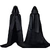 Proumhang Long Satin Cape with Hood Unisex Adult Costume Cloak Grim Reaper Vampire Halloween Carnival