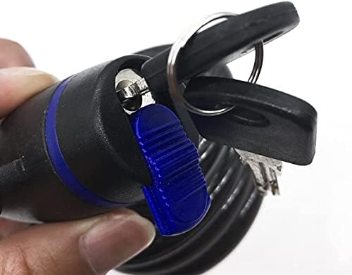 Maveek Bike Lock 1.2M (4-Feet) Steel Coiled Cable Lock with Intergrated Key Lock for Bicycle Outdoors