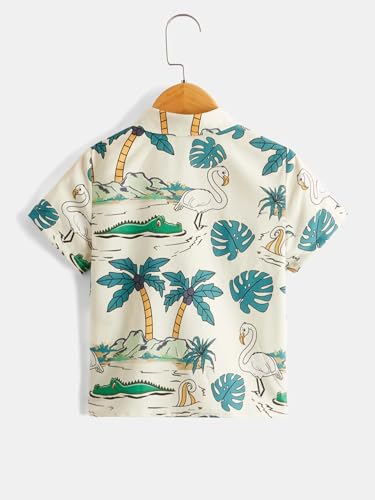 Image of TAGAS Boy's Striped Regular Fit Shirt (BS-Crocodile-White-7 8 Years)