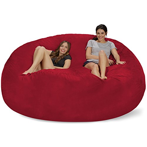 Chill Sack Bean Bag Chair: Giant 8' Memory Foam Furniture Bean Bag - Big Sofa with Soft Micro Fiber Cover - Cinnabar