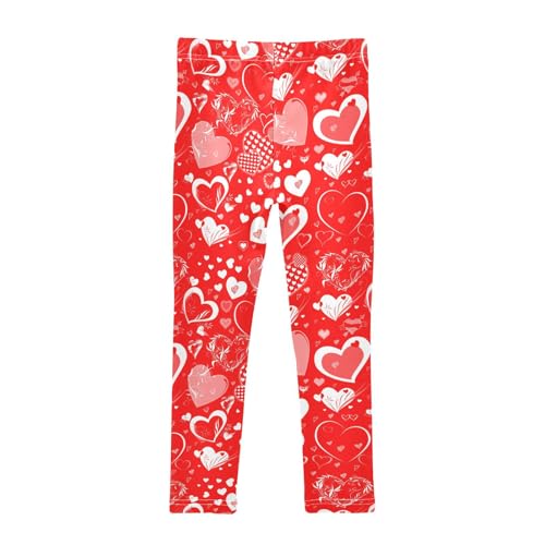 Girls Ankle Length Leggings 4T-10T Red2