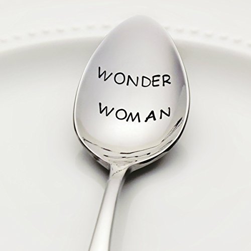 Wonder Woman (Option to Personalize with a Name) - Stainless Steel Stamped Spoon | Stamped Silverware | Sorority Gifts for Women and Her | Unique Mother's Day Gift for Mom