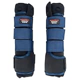 Schneiders Magnetic Therapy Stable Quick Wraps for Horses | 16 Therapeutic Magnets | Cushioned Support for Recovery in Stall or Trailer | Color Black | Size Medium