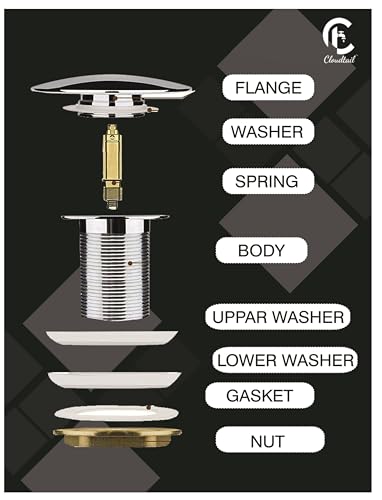 Image of Pop Up Floor Coupling|Drainer Trap|4 Inch|Full Thread|Waste Coupling|Anti Cockroach Foul|Ideal For: Floor|Kitchen|Sink|Bathroom|Wash Basin|Material: Brass|Color: Silver|Set Of 1