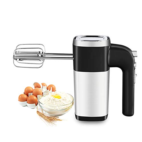 Handrührer 500W Edelstahlkneter Handmixer mit Haken und Schneebesen Süßwarenmischer mit 5 Geschwindigkeiten zum Schlagen von Eimilch und Teig