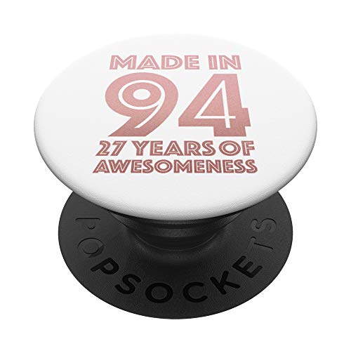 Regalos para el 27º cumpleaños Hombre Mujer 27 años Hijo PopSockets PopGrip: Agarre intercambiable para Teléfonos y Tabletas