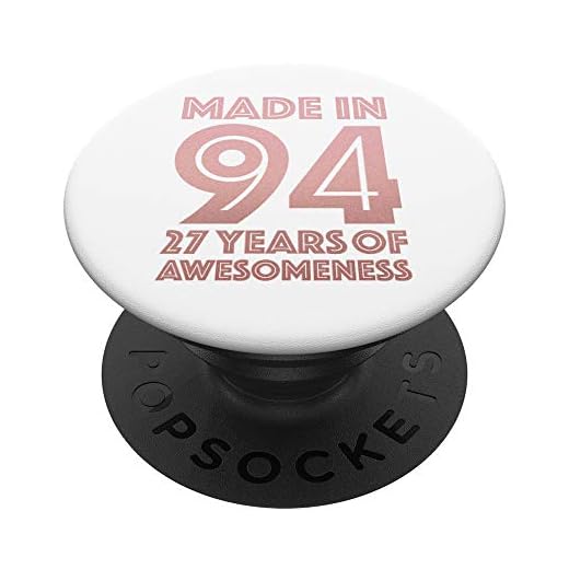 Regalos para el 27º cumpleaños Hombre Mujer 27 años Hijo PopSockets PopGrip: Agarre intercambiable para Teléfonos y Tabletas