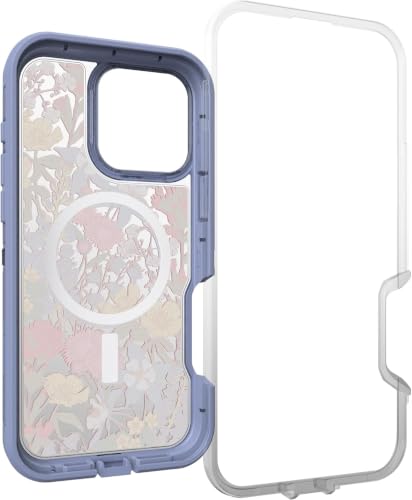 OtterBox Defender XT Clear iPhone 16 Pro Max Hülle, Floral Purple – US Military MIL Standard – Ansicht 3