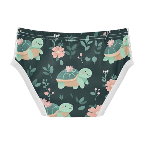 Wusikd Cute Turtles Boys' Underwear Cotton Flowers Boys Briefs Soft Toddler Underwear 2T2