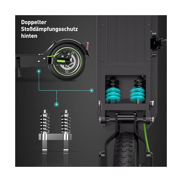 E Scooter mit Straßenzulassung, 30km Reichweite, 8,5 Zoll Wabenreifen Elektroroller 120kg Traglast, 20km/h | Stoßdämpfung des hinteren Pedals | Faltbarer E Roller für Pendeln | Duales Bremssystem – Bild 5