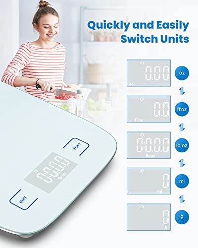 Renpho Nutrition Food Scale, Digital Ounces And Grams, Bluetooth Smart Kitchen Scale With App For Meal Prep Baking Coffee Making, Led Display Waterproof Panel,22Lb/10Kg #TOP5