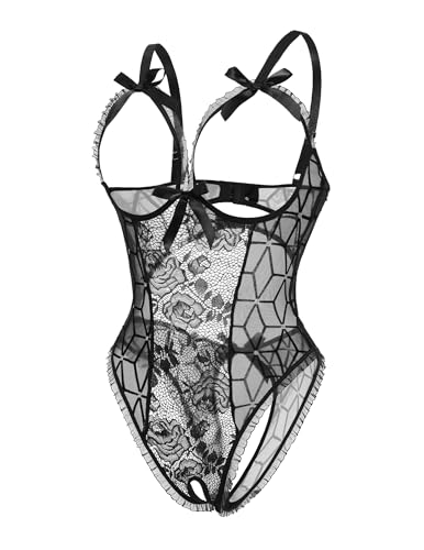 Image of Avidlove Women One Piece Lingerie Sexy Lace Babydoll Mini Bodysuit