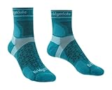 Bridgedale Womens Trail Run Ultralight T2 Merino Performance ¾ Crew, Teal, Small
