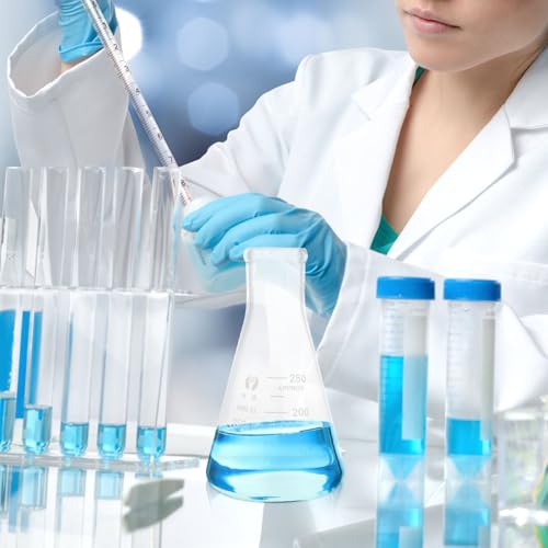 Flacons Erlenmeyer pour expériences en classe de chimie et dosage