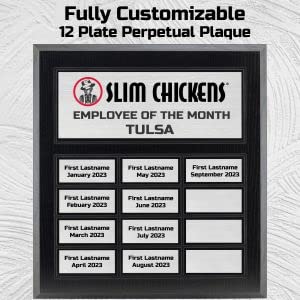 Perpetual Plaque, Custom Employee Of The Month Appreciation Award (12 Plate (12X12")) #TOP1