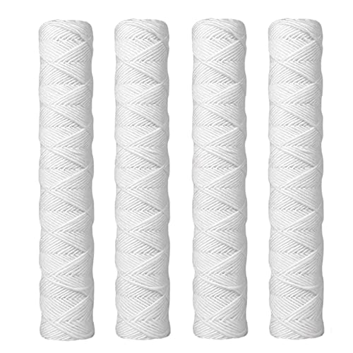 Filtro Agua Alambre Enrollado, Filtro Algodón Pp 20 Pulgadas Y 10 Micras, Cartucho Repuesto Universal Para Toda La Casa, Ósmosis Inversa, Paquete 4