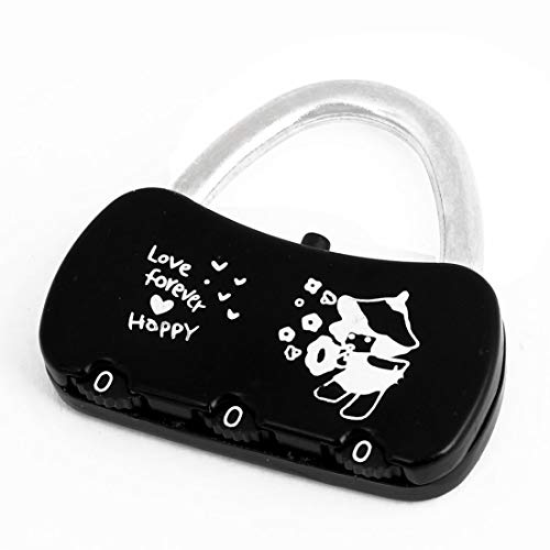Image of Aexit Black 3 Padlocks & Hasps Digits Resettable Luggage Combination Combination Padlocks Coded Lock