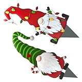 Ipetboom 2 Kerstman Tuinstekers van Duurzaam Dubbelzijdige Kersttuin Decoratie voor Buiten Weerbestendige Kersttuinbord Ornamenten voor Feestelijke Gazon
