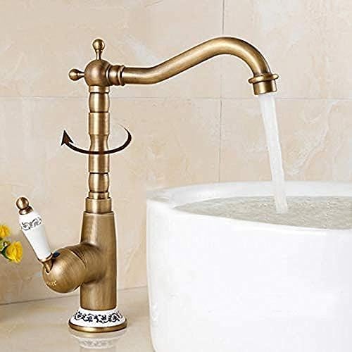 Robinetterie laiton salle de bain mitigeur lavabo rétro porcelaine