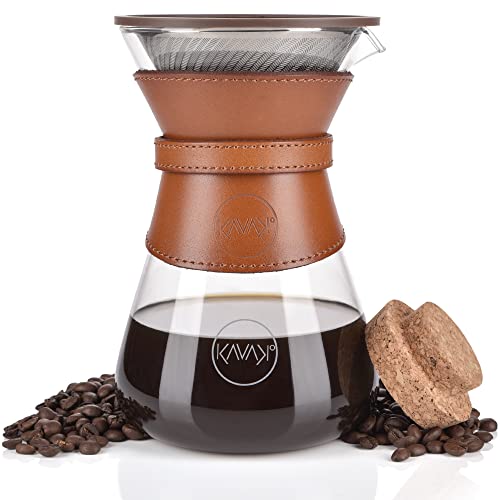 Kavako Stainless Steel Filter Coffee Pour Over Maker, 37Ounce