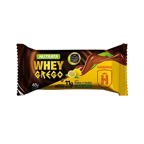 Whey Grego Bar Havanna & Limão Siciliano - Nutrata Display C/ 12 Barras de 40g