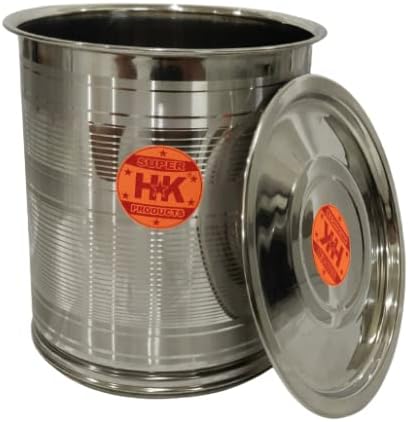 Stainless Steel 18 Kg Capacity Atta Tanki/Container/Box/Drum/Pawali/Tanki with Lid (Do not Use for Storing Water)