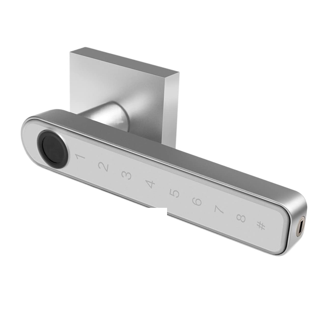 CVFRDD Smart Door Knob, Tuya Smart Door Lock Fingerprint Locks App Control Biometric Password Household Handle gateway Keyless Entry Door Handle(Ttlock ble silver)